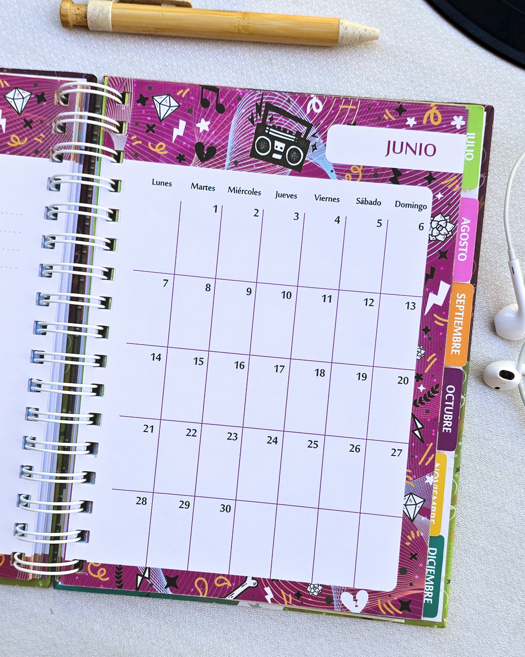 Calendario mensual de junio en la Agenda Musical 2027