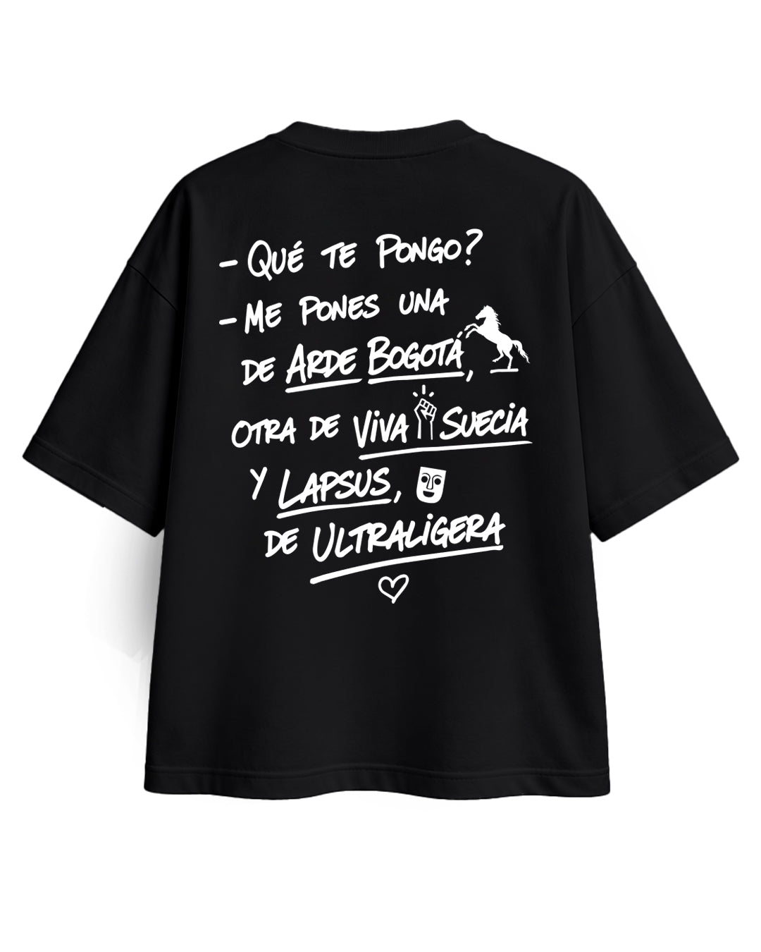 CAMISETA ¿QUÉ TE PONGO? OVERSIZE CHICA NEGRA