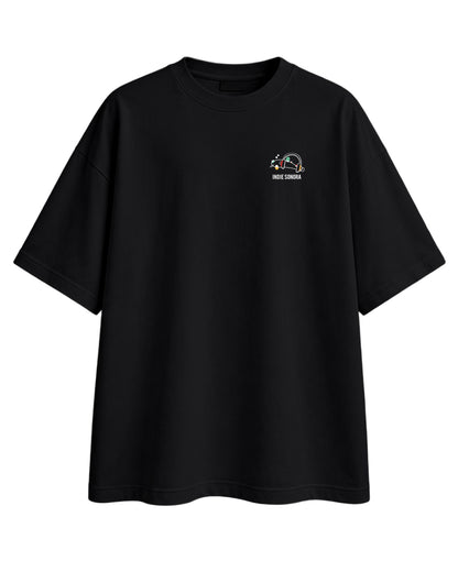 CAMISETA OVERSIZE CHICO TEMAZO NEGRA