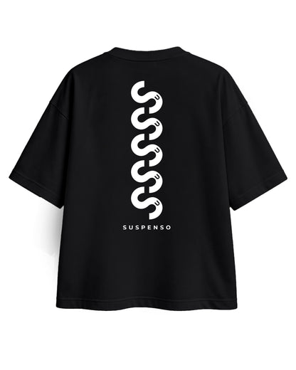 CAMISETA OVERSIZE CHICA SUSPENSO NEGRA