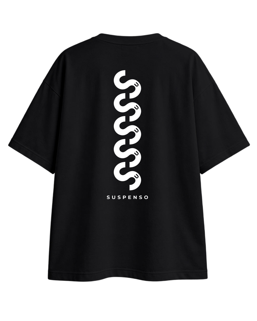CAMISETA OVERSIZE CHICO SUSPENSO NEGRA