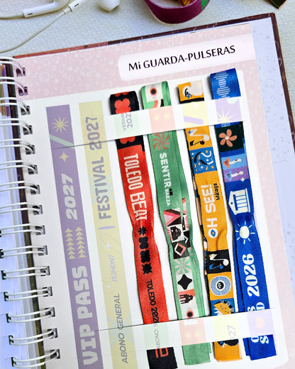 Guardapulseras para pulseras de festivales en la Agenda Musical 2027
