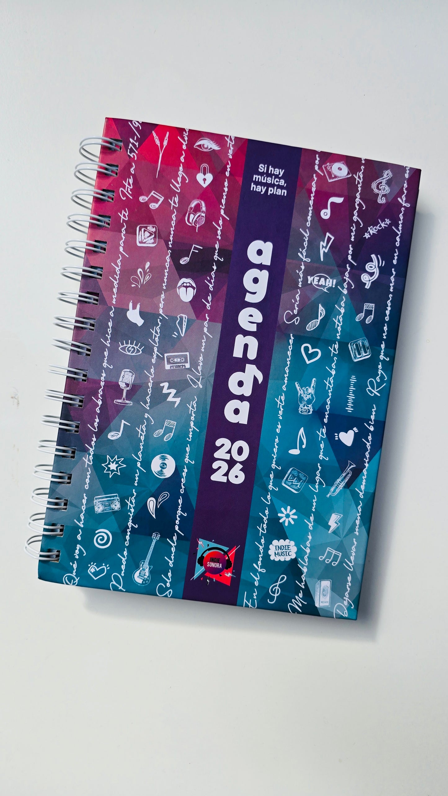 Agenda musical 2026 con Pegatinas y Frases Inspiradoras