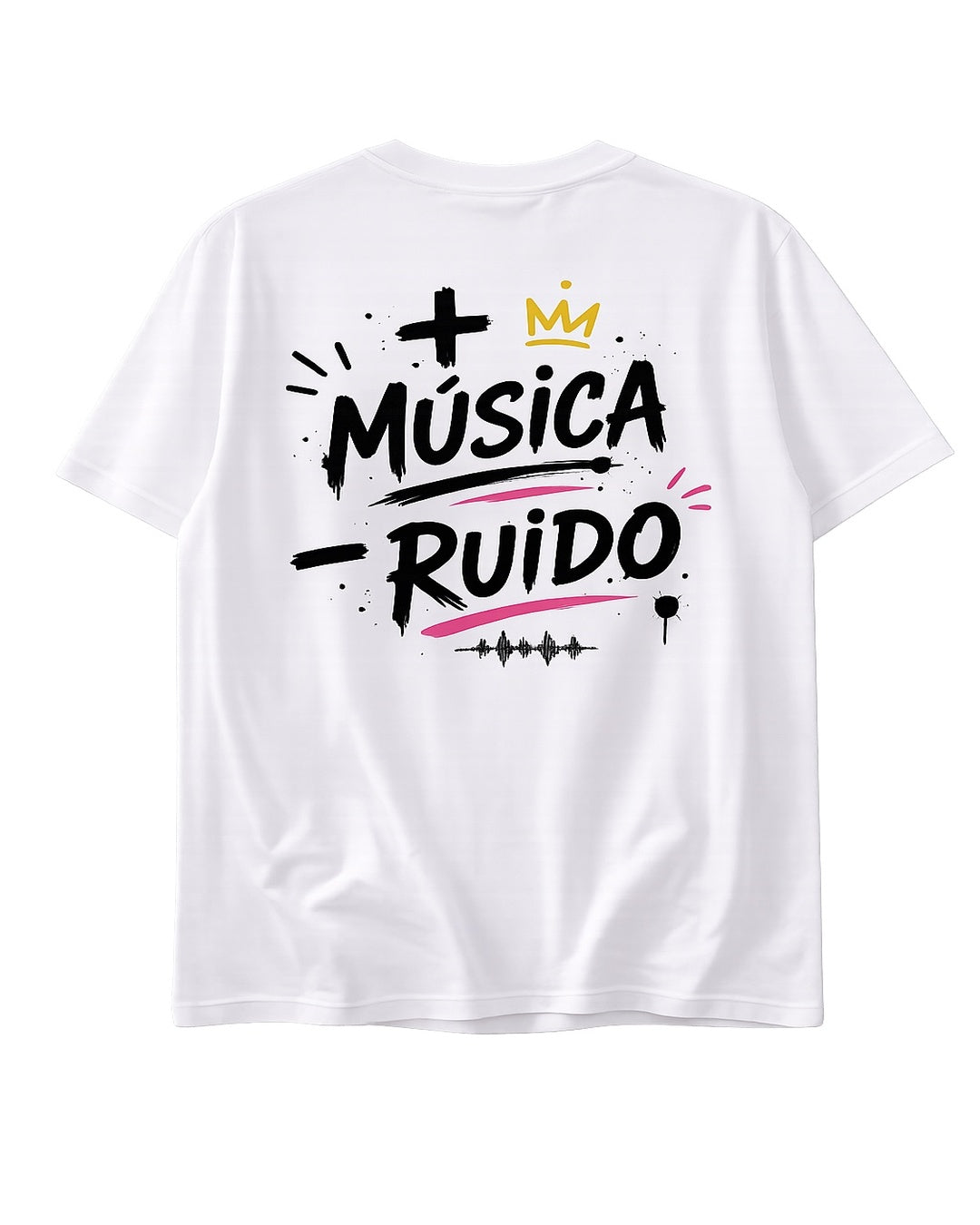 Camiseta + Música y - Ruido 100% Algodón Peinado – Camiseta para Amantes de la Música