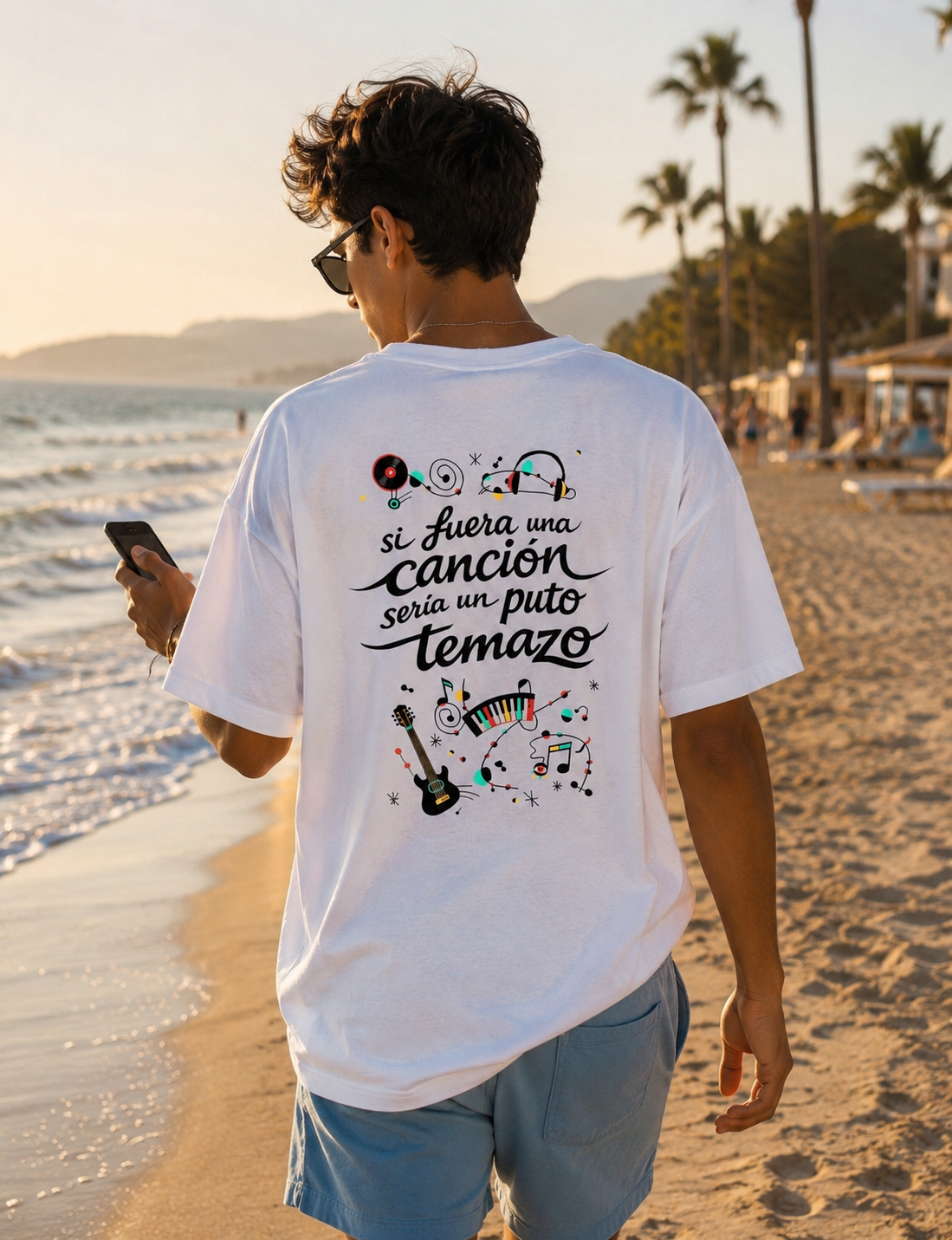 Camiseta chico Oversize Si fuera una canción sería un puto temazo