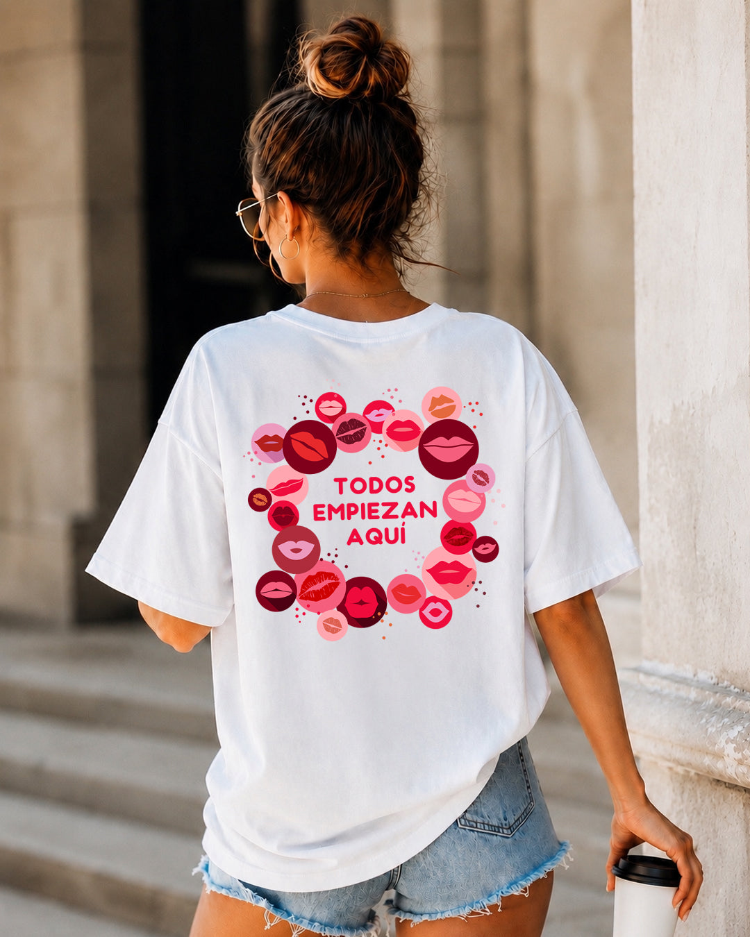 Camiseta besos oversize chica