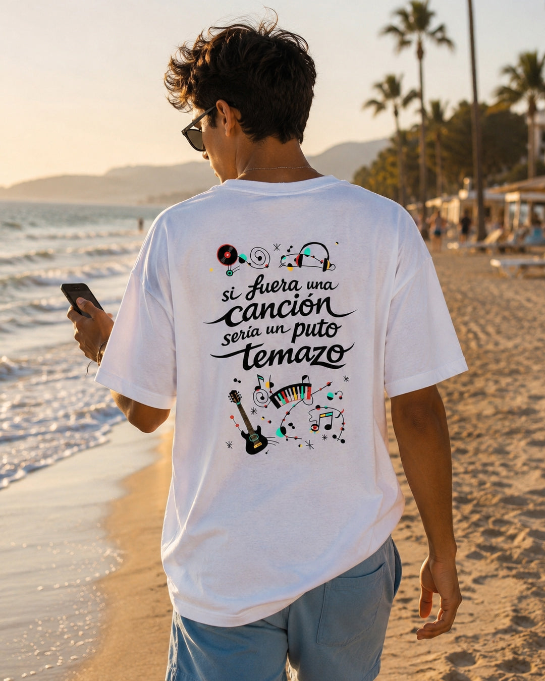 Camiseta chico Oversize Si fuera una canción sería un puto temazo