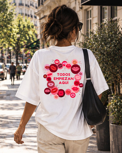 CAMISETA OVERSIZE CHICA BESOS