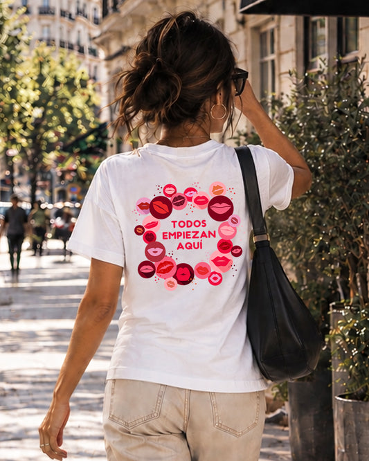 CAMISETA CHICA BESOS
