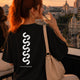 CAMISETA OVERSIZE CHICA SUSPENSO NEGRA