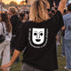 CAMISETA OVERSIZE CHICA DISTOPÍA NEGRA