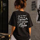 CAMISETA ¿QUÉ TE PONGO? OVERSIZE CHICA NEGRA