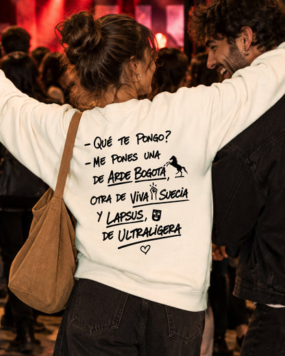 SUDADERA CHICA ¿QUÉ TE PONGO? CREAM
