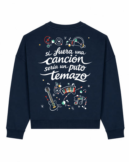 SUDADERA CHICA TEMAZO FRENCH NAVY