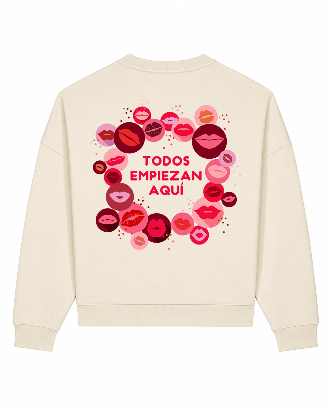 SUDADERA CHICA BESOS CREAM